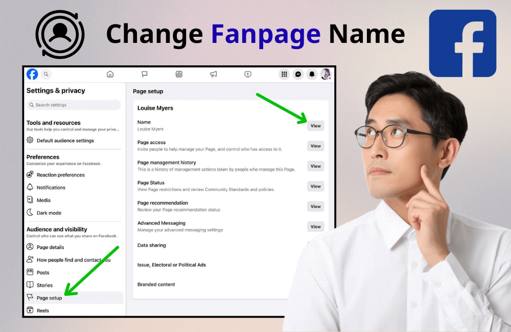 如何更改您的 Facebook 公共主页名称（2025 年更新）。